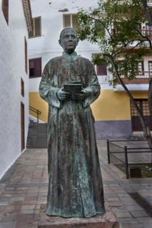 Statue of Father Jose Torres Padilla, San Sebastian de la Gomera, La Gomera, Canary Islands, Spain,