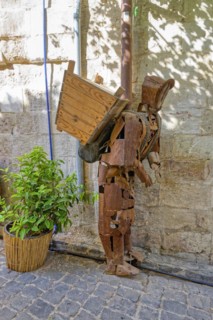 Design metallic sculptures in the street of the old city, Gaziantep, Turkey, Asia