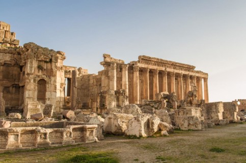 Ruins of Baalbek. Ancient city of Phenicia located in the Beca valley in Lebanon. Acropolis with