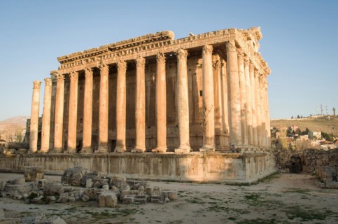Ruins of Baalbek. Ancient city of Phenicia located in the Beca valley in Lebanon. Acropolis with