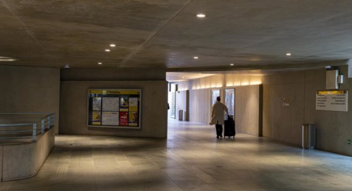 Interior photo, Bundestag underground station, Berlin, Germany, Europe