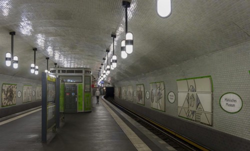 Interior photograph, Maerkisches Museum underground station, Berlin, Germany, Europe