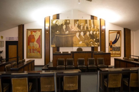 Montevideo, Uruguay, enero 02, 2024: Soccer museum, located inside the Centenario Stadium, South