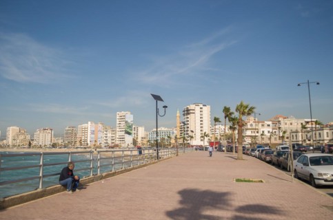 Sidon, Lebanon, April 04, 2017: View of the sea from the historic city of Sidon in Lebanon, city