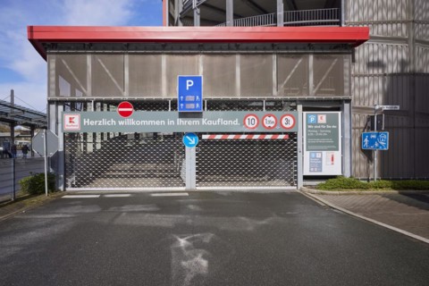 Closed car park of Kaufland in Hattingen, Ennepe-Ruhr district, North Rhine-Westphalia, Germany,