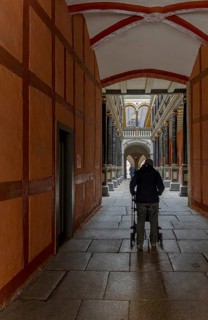 Colonnade, Stralsund Town Hall, Baltic Sea, Mecklenburg-Western Pomerania, Germany, Europe