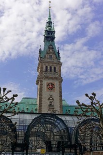 Hamburg Town Hall and Town Hall Market, Hamburg, Germany, Europe, Historic town hall building with