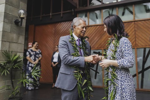 Annalena Baerbock (Alliance 90/The Greens), Federal Foreign Minister, and Henry Puna, Secretary