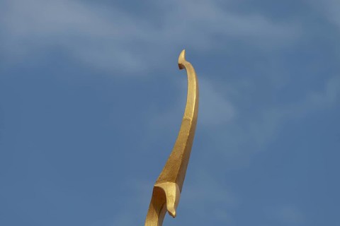 Chofah on the pediment, Wat Si Saket, Vientiane, Vientiane Province, Laos, Asia
