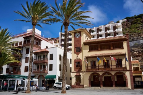 Town Hall and Plaza de las Americas in the old town centre of San Sebastian de La Gomera, La