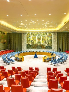 Room of the United Nations Security Council at the UN headquarters in New York