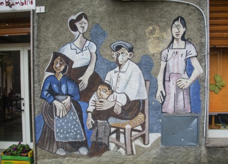 Murals in Orgosolo, Nuoro province, Sardinia, Italy, South Europe, Europe