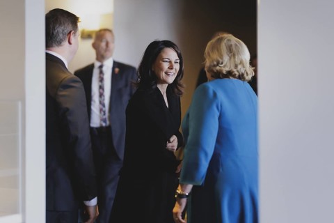 (L-R) Annalena Baerbock (Alliance 90/The Greens), Federal Foreign Minister, and Judith Collins,