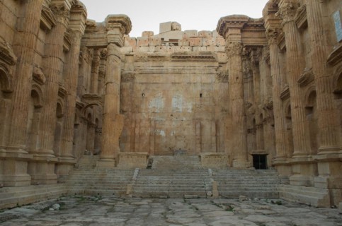 Temple of baco. Ruins of Baalbek. Ancient city of Phenicia located in the Beca valley in Lebanon.