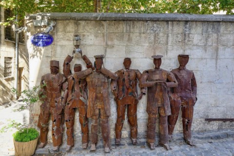 Design metallic sculptures in the street of the old city, Gaziantep, Turkey, Asia