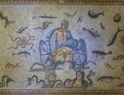 Poseidon mosaic, Zeugma mosaic Museum, Gaziantep, Turkey, Asia