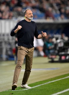 Coach Pellegrino Matarazzo TSG 1899 Hoffenheim on the sidelines, gestures, gesture, PreZero Arena,
