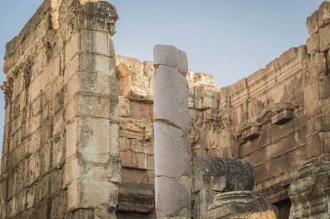 Ruins of Baalbek. Ancient city of Phenicia located in the Beca valley in Lebanon. Acropolis with