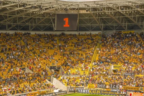 Gluecksgas-Stadion, Dynamo Dresden football stadium, Dresden, Saxony, Germany, Europe