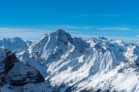 Tyrol mountain in winter with snow Stubai Valley