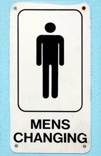 Sign on a men's changing room, Tooting Bec, London, England, Great Britain
