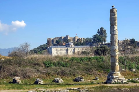 Temple of Artemis or Artemision of Ephesus, ruins in Ephesus, the largest temple building and one