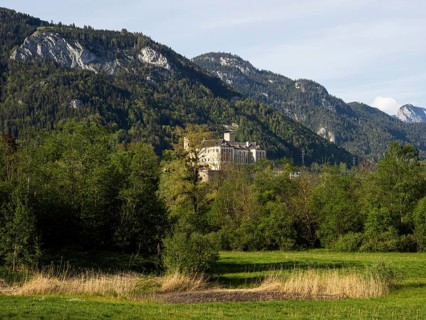 Evening light, Trautenfels Castle, near Irdning, Ennstal, Styria