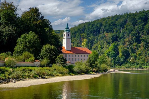Weltenburg Monastery on the Danube, Danube Gorge, Weltenburger Enge, Gorge, Upper Jura, Weltenburg,