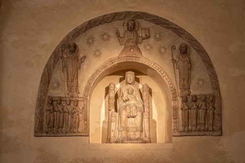 Cathedral, Erfurt, figure of a saint, probably old altar, Thuringia, Germany, Europe