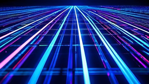 AI generated laser lines intertwining intersecting overlapping each other