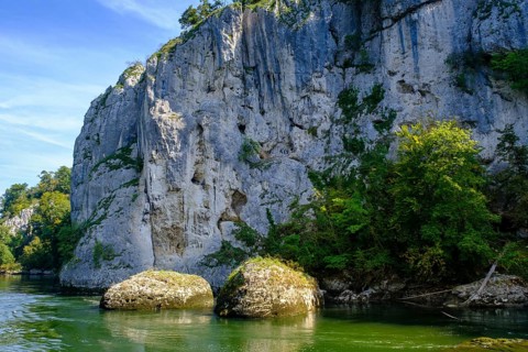 Danube Gorge, Weltenburger Enge, Gorge, Upper Jura, Weltenburg, Kelheim on the Danube, Lower