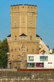 Historic Bayenturm in the Rheinau harbour, Cologne, North Rhine-Westphalia, Germany, Europe