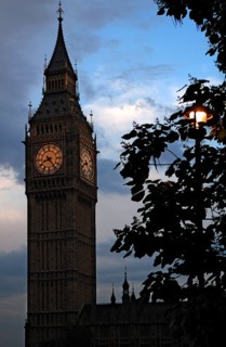 Big Ben at dusk, Bridge Street, SW1 London, England, Great Britain