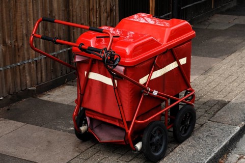 English postman's van, Tooting Broadway, London, England, Great Britain