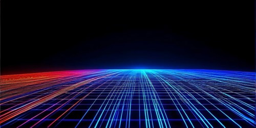 AI generated laser lines intertwining intersecting overlapping each other