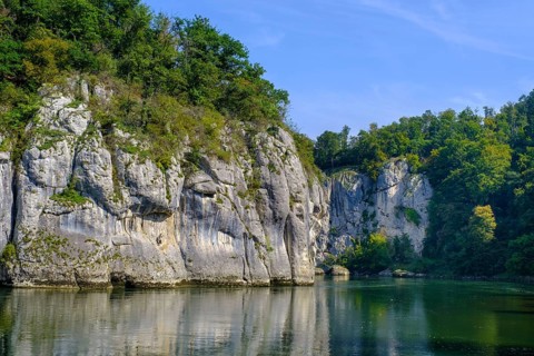 Danube Gorge, Weltenburger Enge, Gorge, Upper Jura, Weltenburg, Kelheim on the Danube, Lower