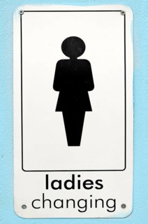 Sign on a changing room for woman, Tooting Bec, London, England, Great Britain
