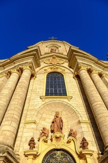 West facade, Zwiefalten Abbey, Zwiefalten Minster, Swabian Alb, Dobel Valley, Upper Swabia, Swabia,