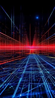 AI generated laser lines intertwining intersecting overlapping each other
