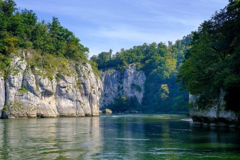 Danube Gorge, Weltenburger Enge, Gorge, Upper Jura, Weltenburg, Kelheim on the Danube, Lower