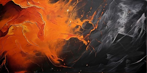 Marble textured orange and dark grey chalkboard as illustration background, AI generated