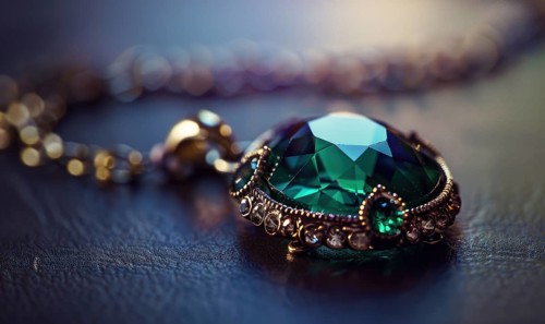 A necklace adorned with a vibrant emerald pendant AI generated