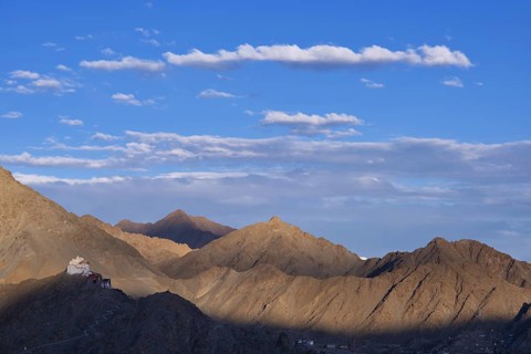 The Namgyal Tsemo Gompa monastery on Tsenmo Hill, a viewpoint over Leh, Ladakh, Jammu and Kashmir,