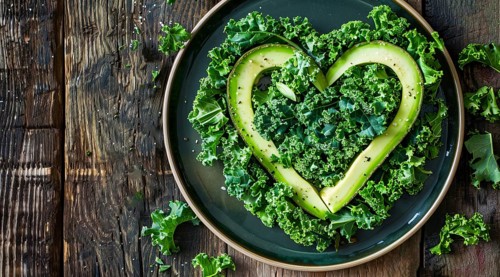 Nutritious vegetable kale salad leaves that provide big health benefits, AI generated