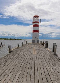 Lighthouse, Podersdorf, Lake Neusiedl, Lake, jetty, Austria, Europe