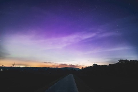 Aurora Borealis, Gruiten, Haan, North Rhine-Westphalia, Germany, Europe