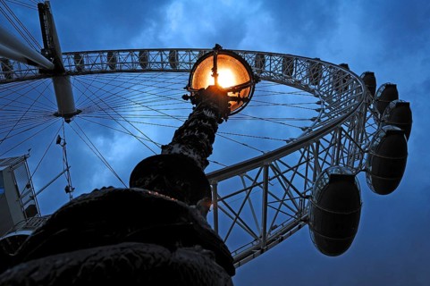Ferris wheel, the London Eye in the evening, London, England, Great Britain