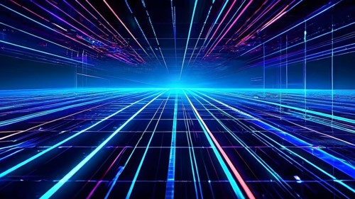 AI generated laser lines intertwining intersecting overlapping each other