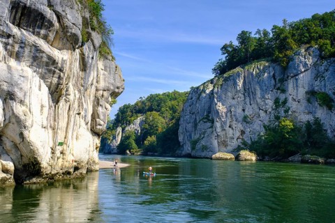 Danube Gorge, Weltenburger Enge, Gorge, Upper Jura, Weltenburg, Kelheim on the Danube, Lower