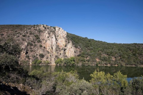 River course in the Monfraguee National Park, Extremadura, Castilla La Mancha, Spain, Europe